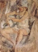 Jules Pascin Maiden wearing Islamic kerchief oil